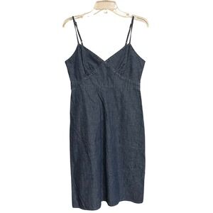 VTG Gap Denim Chambray Jean Dress Adjustable Spaghetti Strap Babydoll Size 6